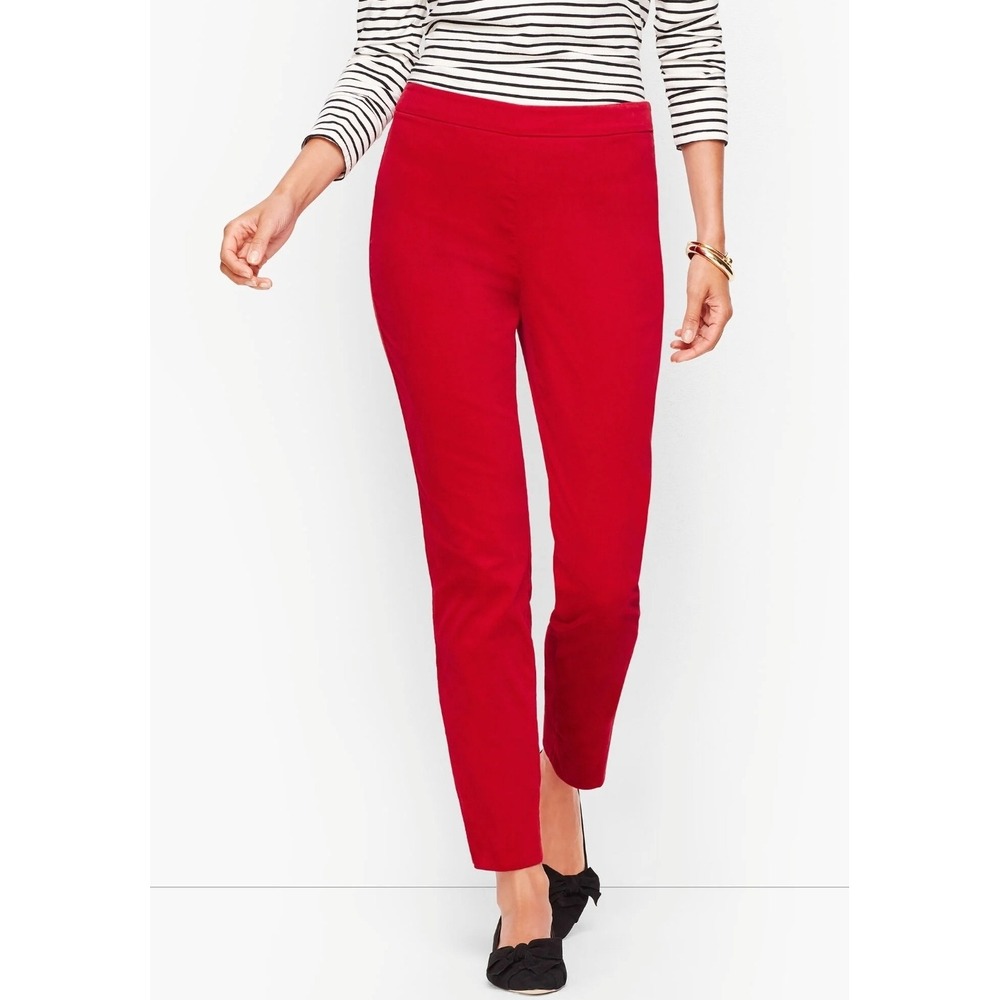 Talbots Chatham Ankle Pants Red Coastal Prep Trousers Size 18 Elevated Basic